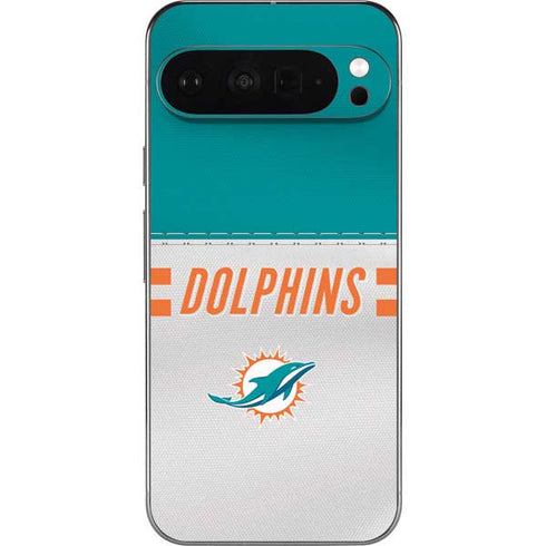 NFL Miami Dolphins White Striped Pixel 9 Pro XL Skin